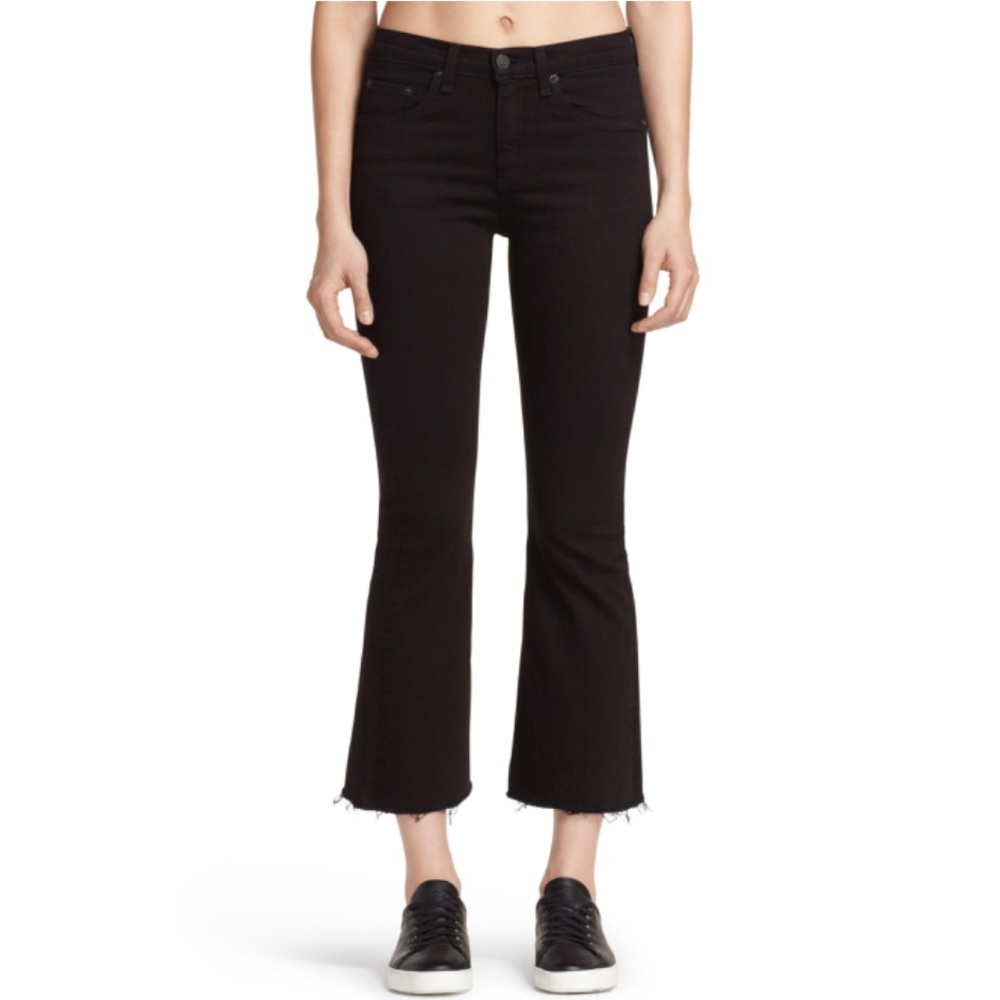 Rag & Bone Black Flare With Distressed Bottom - image 1